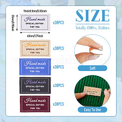 150Pcs 5 Colors Woven Sewing Clothing Labels&nbsp;AJEW-TA0003-37