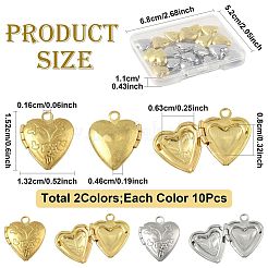 20Pcs 2 Colors Brass Locket Pendants&nbsp;KK-FS0001-88