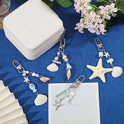 4Pcs 4 Styles Ocean Series Iron & Resin Pendant Decorations&nbsp;MOBA-CO0001-01
