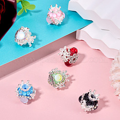 6Pcs 6 Colors Polymer Clay Rhinestone Beads&nbsp;FIND-TA0006-53