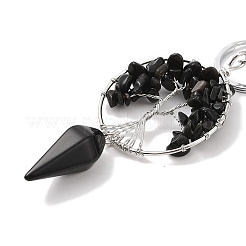 Natural Obsidian Keychain&nbsp;KEYC-K022-01P-15