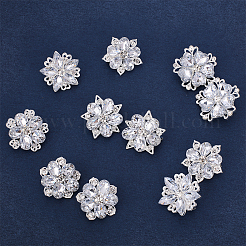24Pcs Flower Alloy Rhinestone Lapel Pins for Clothes&nbsp;JEWB-GO0001-23