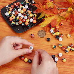 100Pcs 2 Styles UV Plating Acrylic Beads&nbsp;PACR-UN0001-02