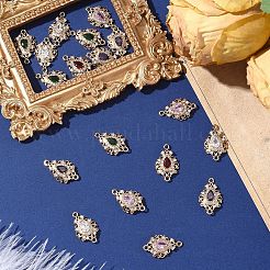 3Pcs Brass Micro Pave Cubic Zirconia Links Connectors&nbsp;KK-YW0003-49LG-03