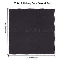 8 Sheets 2 Colors Square Velvet Glasses Cleaning Cloth&nbsp;AJEW-GF0007-14