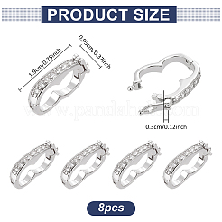 8Pcs Rack Plating Brass Micro Pave Clear Cubic Zirconia Twister Clasps&nbsp;ZIRC-WR0001-04P
