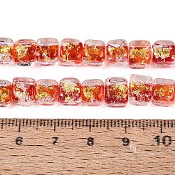 Handmade Foil Glass Beads Strands&nbsp;FOIL-Q002-04I