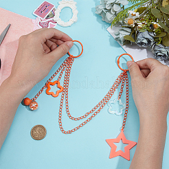 Acrylic Star Charm Iron Chain Bag Decorative Chains&nbsp;HJEW-OC00295