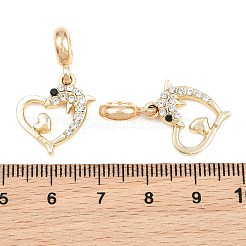 Alloy Crystal Rhinestone European Dangle Charms&nbsp;AL-CBAC2D3-06G