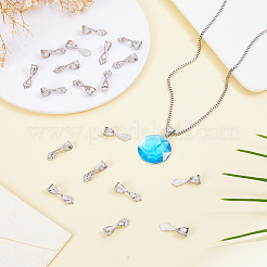 30Pcs Rack Plating Brass Glue-on Flat Pad Bails&nbsp;KK-HY0004-20