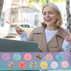 24Pcs 12 Colors Opaque Acrylic Beads&nbsp;MACR-PH0001-77