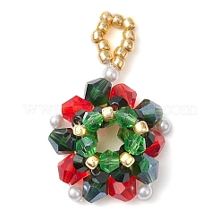 3Pcs Christmas Glass Pendants&nbsp;PALLOY-JF03010