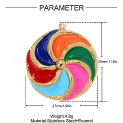 304 Stainless Steel Enamel Pendants&nbsp;STAS-OY009-99G