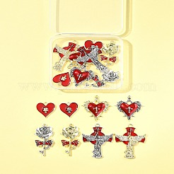 16Pcs 8 Styles Alloy Enamel Pendants&nbsp;FIND-FS0003-88
