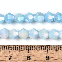 Anti-Tarnish Electroplate Bicone Glass Beads Strands&nbsp;EGLA-T021-6mm-16-08