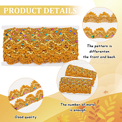 Sparkle Triangle Polyester Lace Ribbons&nbsp;OCOR-WH0090-64A