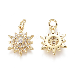 Brass Micro Pave Cubic Zirconia Charms&nbsp;KK-D159-04G