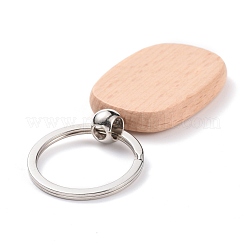 Natural Wood Keychain&nbsp;HJEW-P008-03