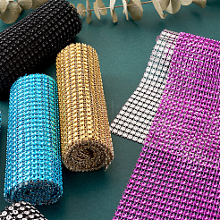 Plastic 24 Rows Rhinestone Mesh Wrap Roll&nbsp;AJEW-TA0001-09