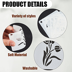 20Pcs Flower PET Plastic Hollow Out Drawing Painting Stencils Templates&nbsp;DIY-GF0012-41