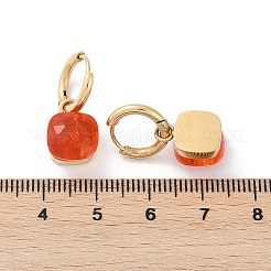 304 Stainless Steel Glass Hoop Earrings&nbsp;EJEW-Z089-30G