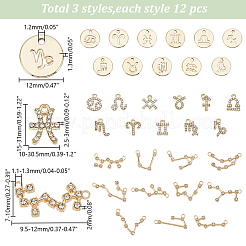 DIY Twelve Constellation Alloy Rhinestone Connector Charms & Pendants Jewelry Making Findings Kits&nbsp;DIY-AR0004-13