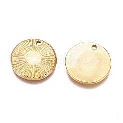 Textured Flat Round 304 Stainless Steel Pendants&nbsp;X-STAS-G218-06G