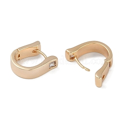 Brass Micro Pave Clear Cubic Zirconia Hoop Earrings&nbsp;EJEW-L292-007G