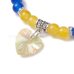 Baking Paint Imitation Jade Glass Round Beaded Charm Bracelets&nbsp;BJEW-JB11737-04