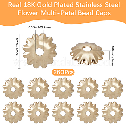 260Pcs 304 Stainless Steel Bead Caps&nbsp;STAS-BBC0010-97
