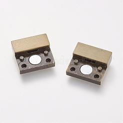 Brushed Plated Alloy Magnetic Clasps with Glue-in Ends&nbsp;PALLOY-R094-20