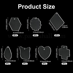 40Pcs Transparent Acrylic Disc Big Pendants&nbsp;ZXFQ-FS0001-01