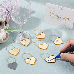 Acrylic Heart Wine Glass Charms&nbsp;AJEW-AB00116