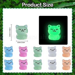 30Pcs 5 Colors Luminous Resin Cute Little Cat Ornaments&nbsp;RESI-SZ0003-43