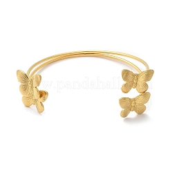 304 Stainless Steel Double-Layer Cuff Bangles&nbsp;BJEW-C095-01G