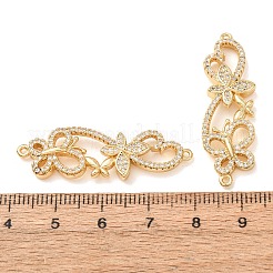 Brass Micro Pave Clear Cubic Zirconia Connector Charms&nbsp;CU-CBA4579-01G-A