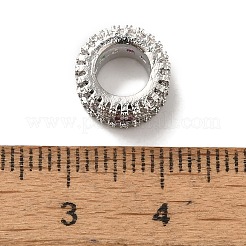 Brass Micro Pave Colorful Cubic Zirconia European Beads&nbsp;KK-C072-15P