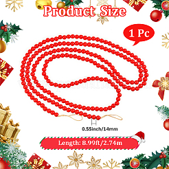 Wood Round Beads Pendant Decorations for Christmas Decorations&nbsp;HJEW-WH20003-49A