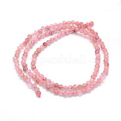 Natural Strawberry Quartz Beads Strands&nbsp;G-E411-09A-4mm