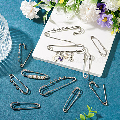 6 Styles 304 Stainless Steel Safety Pins Brooch Findings&nbsp;STAS-TA0006-12P