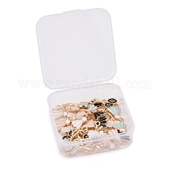 32Pcs 8 Style Zinc Alloy Enamel Pendants&nbsp;ENAM-LS0001-12LG