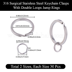 316 Surgical Stainless Steel Split Key Rings&nbsp;STAS-BBC0008-20