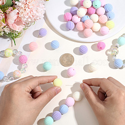 40Pcs Flocking Opaque Acrylic Beads&nbsp;OACR-PA0001-95