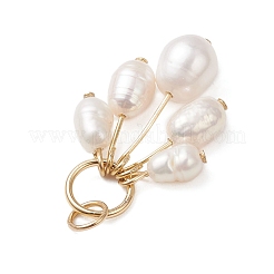Natural Cultured Freshwater Pearl Rice Beaded Pendants&nbsp;PALLOY-JF04817