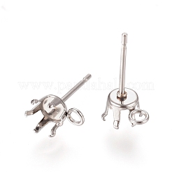 Non-Tarnish 304 Stainless Steel Post Stud Earring Settings&nbsp;X-STAS-L238-026D-P