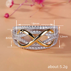 Brass Micro Pave Clear Cubic Zirconia Finger Rings&nbsp;WG69198-03