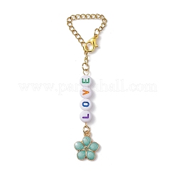 Valentine's Day Alloy Enamel & Acrylic Pendant Decorations&nbsp;HJEW-JM01837-S