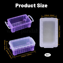 6Pcs 6 Colors Transparent Plastic Stackable Mini Organizer Bead Containers with Locking Lid&nbsp;CON-BC0007-66
