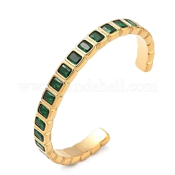 304 Stainless Steel & Cubic Zirconia Cuff Bangles for Women&nbsp;BJEW-T031-01C