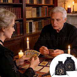 2Pcs 2 Styles Printed Velvet Drawstring Storage Bags for Tarot Card&nbsp;ABAG-CN0001-78
